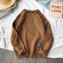 Men's Sweaters High Quality Mens Winter Loose Crew Neck Stylish Trendy Comfortable Knit Jumpers Male Vintage Sweater For Men Clothing