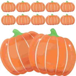 Flatware Sets Plates Pumpkin Plate Halloween Party Paper Disposable Thanksgiving Fall Shaped Dishes Harvest Dish Serving Dessert Cake