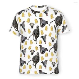 Camisetas masculinas Greyhound Dog Blue Toast Pattern Special Polyester TShirt Top Quality Design Thin Shirt Stuff