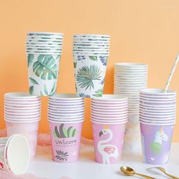 Disposable Cups Straws 50 Paper Creative Cute Cartoon Student Tea Dormitory Household Party Supplies