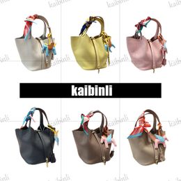 Luxury Designer Togo Leather Bucket Bag for Women - Classic Semi-Handmade Leisure genuine leather tote bag with Fashionable Capacity and Original Gift Box Packaging