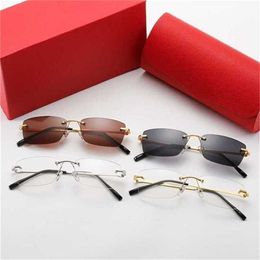 56% OFF Sunglasses 2023 New Kajia frameless optical glasses frame men's Square Women's fashion versatile SunglassesKajia New