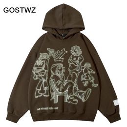 Men's Hoodies Sweatshirts Hip Hop Men Hoodie Sweatshirts Y2K Streetwear Japanese Anime Cartoon Print Hooded Harajuku Fashion Casual Loose Pullover Hoodies 230728