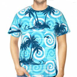 Men's T Shirts Exotic Seamless Pattern Tropical Landscape 3D Print Polyester T-shirt Tropics Men Short Sleeve TShirt Sports