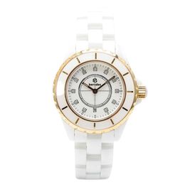 Ladies fashion elegant watch famous designer to create white and black ceramic manufacturing diamond inlaid glow-in-the-dark funct2252