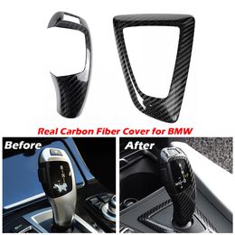 Carbon Fiber Gear Shift Knob and Panel Cover for BMW 1 2 3 4 Series F20 F21 F22 F23 F30 F34 F35 F36 F10 F11 F07 F18 F25 F26 F15 F1233Z