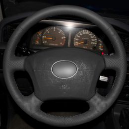 Top Leather Steering Wheel Hand-stitch on Wrap Cover For Toyota Land Cruiser Prado 120 Lexus LS400 1995 GX GX470 2004-2009185i