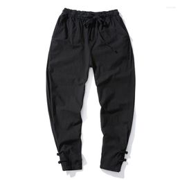 Men's Pants Cotton Harem Japanese Oversized Casual Male Trousers Korean Style Sweatpants Elastic Waist Man Solid Color 5XL