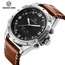 Reloj Hombre GOLDENHOUR Men Watch Arm Sport Watch Men Top Brand Military Men Wrist watch Male Clock Waterproof Relogio Masculino254v