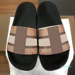 Fashion Designer Slides Women Mens Slippers Plaid Sandal Sliders Summer Gear Bottoms Shoes Womens Loafers Causal Sandals Slipper Size 36-46