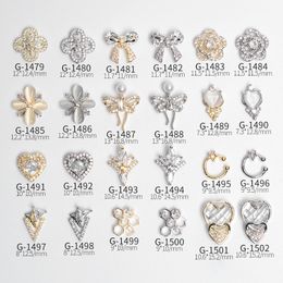 Nail Art Decorations 10pcs/lot 3D Love Flower Zircon Crystals Metal Alloy Rhinestones Jewellery Nail Art Decorations Nails Accessories Charms Supplies 230729