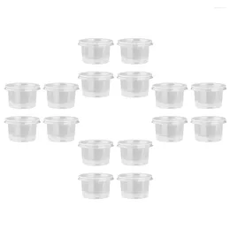 Disposable Cups Straws 50 Pcs Mousse Plastic Dessert Cup Clear Container Pudding Portable Lids