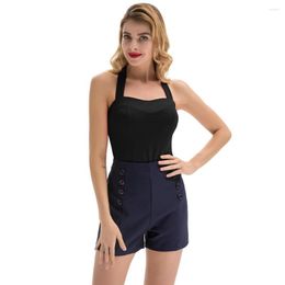 Women's Tanks Sexy Women Tops Black/red/blue Tank Elegant Vintage Fit Solid Color Backless Halter Sweetheart Neck Ladies Summer Top