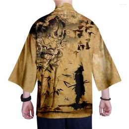 Ethnic Clothing Printing 3D Loose Japanese Retro Style Streetwear Cardigan Men Women Harajuku Kimono Cosplay Boys Tops Shirts Yuka201p