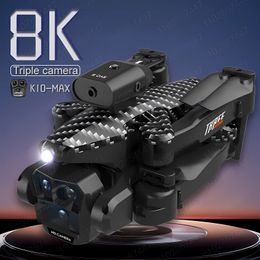 Intelligent Uav K10 Mini 4K Drone 8K Professinal Three Camera Wide Angle Optical Flow Localization Obstacle Avoidance RC Quadcopter Toy Gift 230729