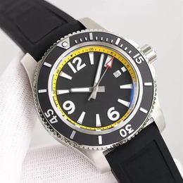 Breit Super-Ocean 46MM Dial Stainless Steel Rotating Bezel Mens Watch Automatic Mechanical Rubber Band Watch Luminous Wristwatches3017