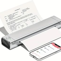 Phomemo M08F tragbarer A4-Thermodrucker, unterstützt A4-Thermopapier im Format 8,26 x 11,69 Zoll, kabellose mobile Reisedrucker für das Büro im Auto, kompatibel mit tragbaren Druckern
