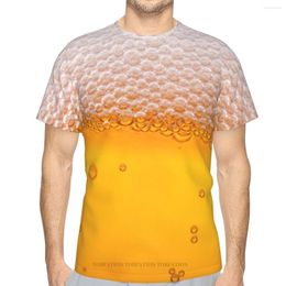 Men's T Shirts Beers Summer Mens 3D Printed Loose Polyester Tshirt Quick-drying Short Sleeve Breathable Clothes