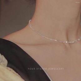 Chains Sparkling Necklace Extremely Fine Crystal Collar Chain Light Luxury INS Temperament Layered Gift Latest