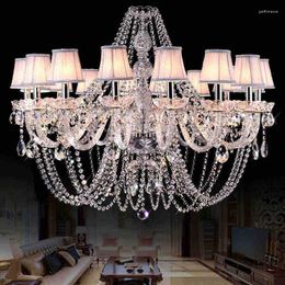 Chandeliers European Crystal Living Room Bedroom Dining Lamp Atmosphere Candle Lamps Glass Crystals For Led