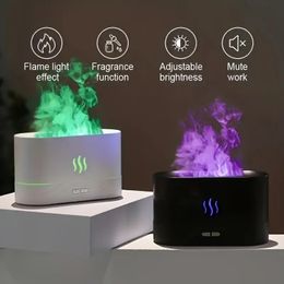 1pc Portable USB LED Colour Changing Fire Flame Humidifier - Aroma Essential Oil Diffuser - Creative Simulation Flame Aroma Diffuser