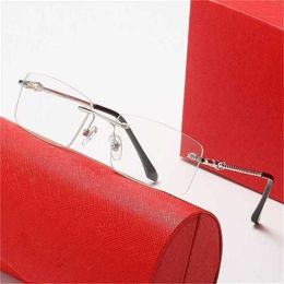 50% OFF Sunglasses 2023 summer new frameless small square spiral embossed legs fashion business flat lensesKajia New