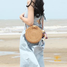 Women's T Shirts TOP SALE Women Handmade Woven Beach Straw Casual Shoulder Cross Body Bag Beg