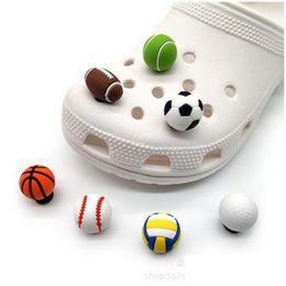 Shoe Parts Accessories 3D Sports Ball Clog Charms Plastic Charm Decoration Buckle Pvc Jibitz Clog Buttons Pins Drop Delive Series Randomly