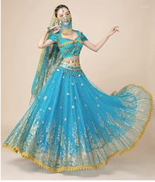 Stage Wear Han Tang Belly Dance 720 Degree Big Swing Skirt Four Piece Set