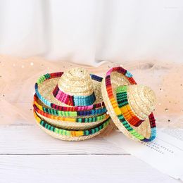 Dog Apparel Mini Pet Dogs Straw Hat Sombrero Cat Sun Beach Party Hats Hawaii Style For Funny Accessories