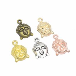 Bulk 200pcs lot Buddha Head Charms Pendant Yoga 21 14mm Meditation Charms 6 Colors Good For DIY Craft329B