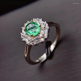 Cluster Rings CoLife Jewellery Emerald Wedding For Woman 5mm 6mm 0.5ct Natural Silver Ring 925 Gift