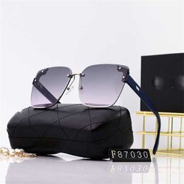 50% OFF Wholesale of sunglasses New Fashion Frameless Butterfly shaped Metal Wave Cut Edge Polished Ocean Lens Women's Sunglasses