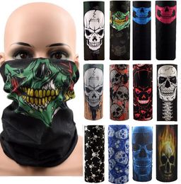 3D Skull Seamless Magic Neck Gaiter Balaclava Face Mask Cover Shield Cycling Hiking Tactical Paintball Bandana Headband Scarf for Men Women