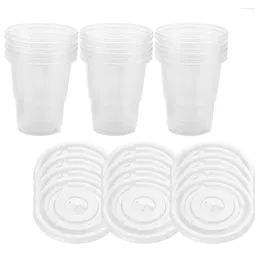 Disposable Cups Straws 50 Pcs Outdoor Decoration Party Coffee Cup Plastic Cool Water Pp Drink Go Lids