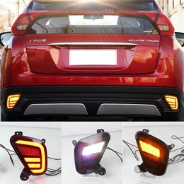 2Pcs Reflector For Mitsubishi Eclipse Cross 2017 2018 2019 2020 LED Rear Bumper Light Fog Lamp Brake Turn Signal Reverse Light237h