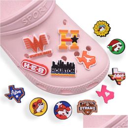 Shoe Parts Accessories Texas Houston Clog Charms Decoratiom Charm Buckle Jibitz Buttons Pins Drop Delivery Series Randomly