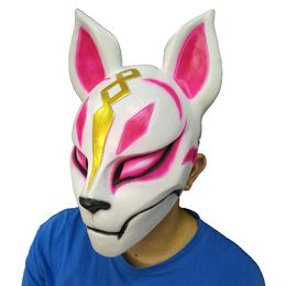 Cool Animal Foxy Latex Mask Battle Royale Game Foxy Mask Cosplay Halloween Party Prop Toys220R