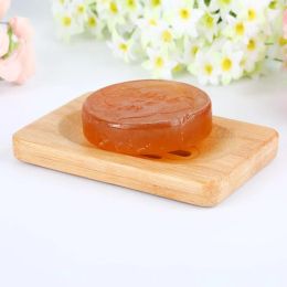 Wholesale Natural Bamboo Wooden Soap Dish Wooden Soap Tray Holder Storage Soap Rack Plate Box Container for Bath Shower Bathroom Simple