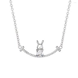 Chains 925 Sterling Silver Smiling Girl Heart Necklace