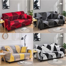 Chair Covers 1234 Seater Geometric Sofa Cover Stretch Spandex L Shape Sofa Covers Chaise Longue Corner Couch Slipcover Furniture Protector 230728