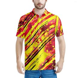 Men's Polos Cycling Jersey Pattern Yellow Black Red Men Short Sleeve Baggy Casual Shirts Slim Fit Pullover Tops Blouse 2023 Holiday Beach
