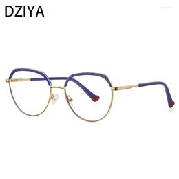 Sunglasses Trendy Anti Blue Metal Glasses Frames Women Optical Fashion TR90 Computer Eyeglasses Customised Prescription 60830