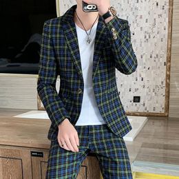 Men's Suits Korean Version Slim (Blazer Dress Pants) Fashion Everything Handsome Boutique Business Party Blazer Two-piece Set