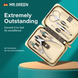 Nail Clippers MR.GREEN Manicure set Color contrast set Nail clipper tool kit Stainless steel foot travel case 230728
