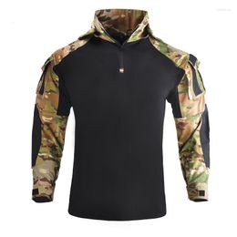 Men's Jackets Outdoor Hoody Tactical Hunting Shirt Combat Uniform Camouflage Cool Hooded Long Sleeve T-shirt Equipment