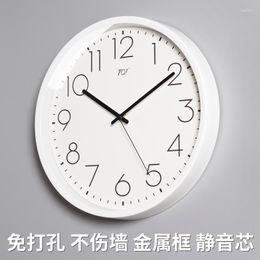 Wall Clocks Simple Hanging Clock Living Room Home Fashion Silent White Watch Radio Wave Decoration Quartz