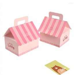 Gift Wrap 12/24PCS Portable Girl Chocolate Candy Box Biscuit Baking For Guest Paper Packaging Bag Baby Shower Wedding Party Favor