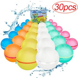 Sand Play Water Fun 30 reusable water fighting balls for adults and children Summer beach outdoor silicone water game toys Swimming pool water bomb game toys 230728