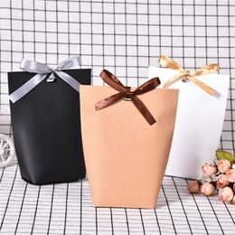 Large Thank you gift box bag with handle foldable DIY wedding kraft paper candy chocolate perfume packaging simple Wedding Decorations JL6301